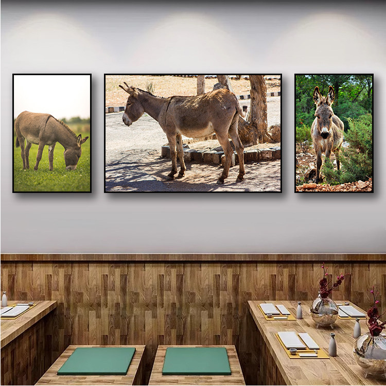 驴肉馆装饰画火锅店餐厅饭店墙壁挂画农家乐农村乡村农庄饭店壁画