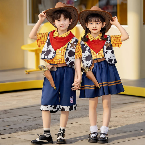 玩具总动员男童胡迪cos服女童迪士尼游园服装幼儿园毕业表演出服