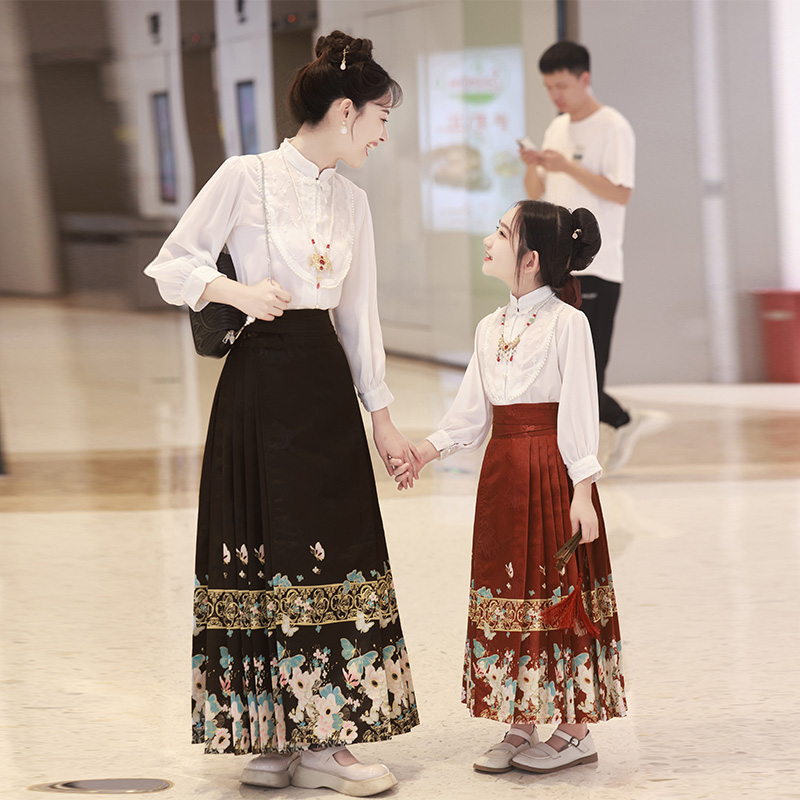 清仓处理女童马面裙儿童汉服2025新中式国风唐装母女亲子装春秋款