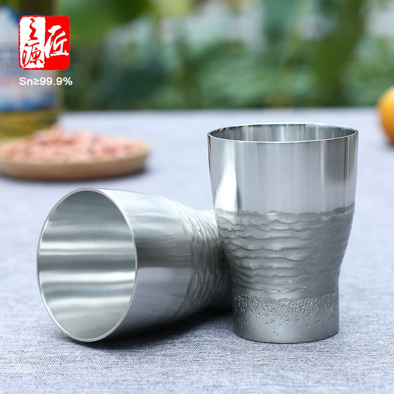 匠之源锡都个旧999手工纯锡酒具大锡杯大茶杯红酒杯啤酒杯/大吉杯