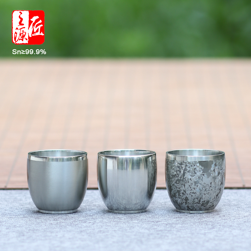 锡都个旧999手工纯锡小酒杯白酒杯功夫茶杯家用酒杯/小平脚杯