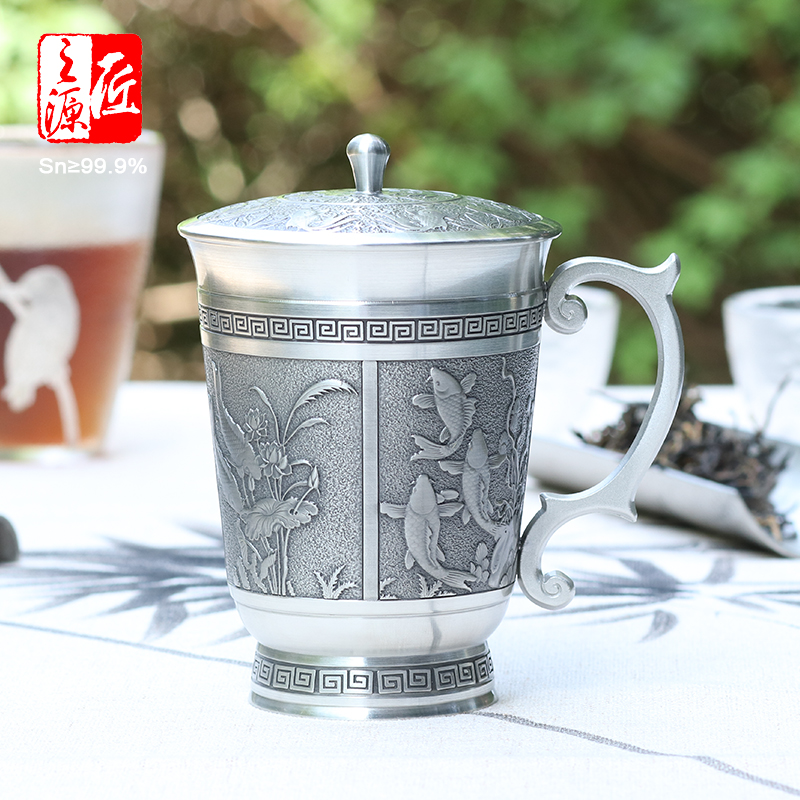 匠之源锡杯子 锡制工艺品 纯锡茶杯 水杯 茶具 锡器