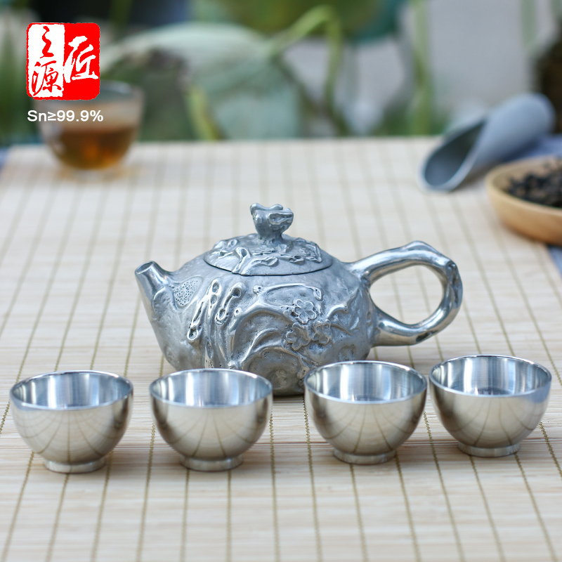 锡都云南个旧手工999纯锡茶壶