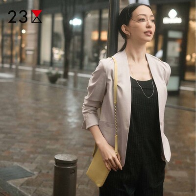 直筒版混纺暗扣西装外套商场同款