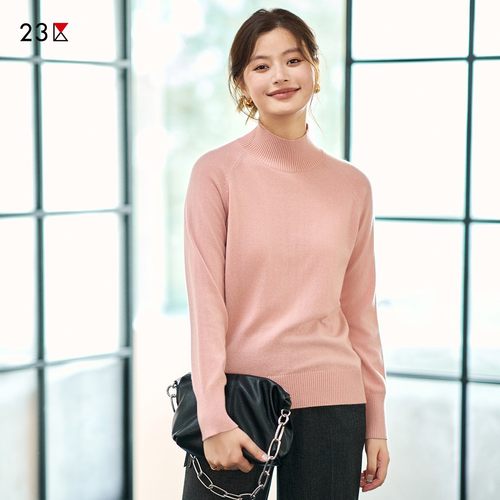 纯山羊绒半领领套头毛衣商场同款