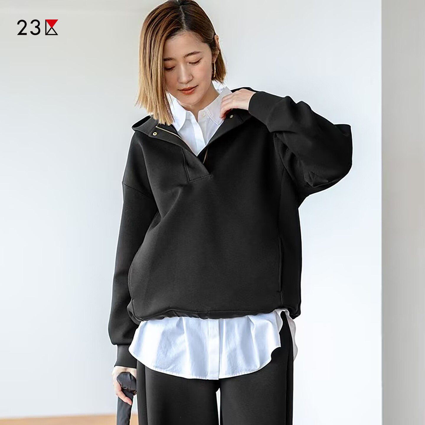 棉混纺连帽套头长袖卫衣商场同款