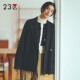 23区日系春季 通勤宽松羊毛混纺一粒扣毛呢外套二用领上衣商场同款