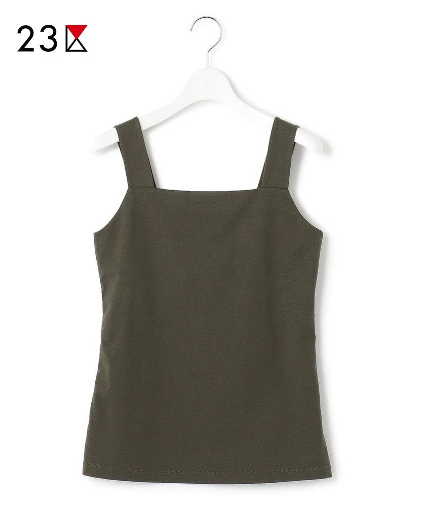 23区日系春夏季通勤修身版纯棉方领背心内搭打底针织衫商场同款