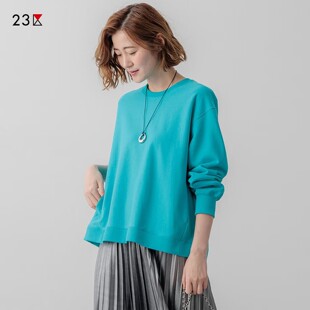卫衣休闲卫衣上衣商场同款 23区日系秋季 通勤宽松纯棉圆领套头长袖