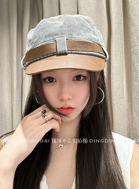 【牛仔平顶帽】时髦复古牛仔前进帽街头休闲百搭贝雷帽鸭舌帽女