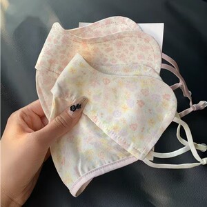 高颜值轻薄防晒口罩女夏季超薄防紫外线鱼骨护眼角面罩碎花田园风