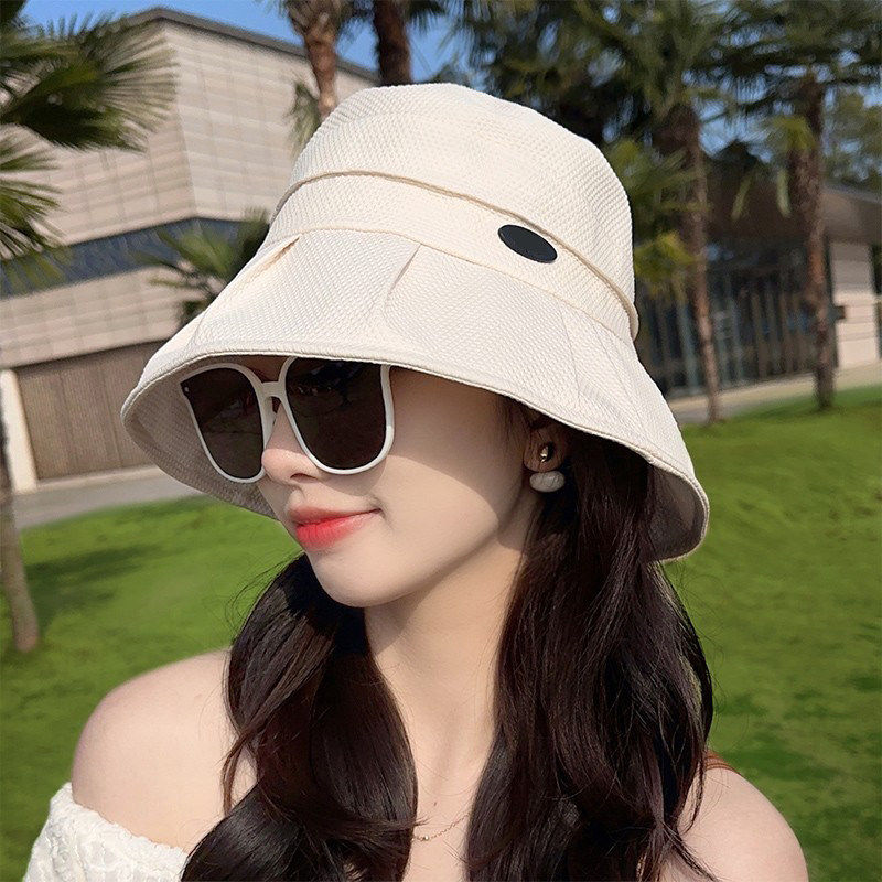 韩版渔夫帽女春夏百搭小清新盆帽文艺范帽子时尚女帽褶皱遮阳帽子