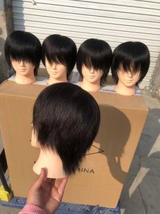 假发模特头公仔头 全真发男士头模 剪发漂染卷杠油头 特价处理