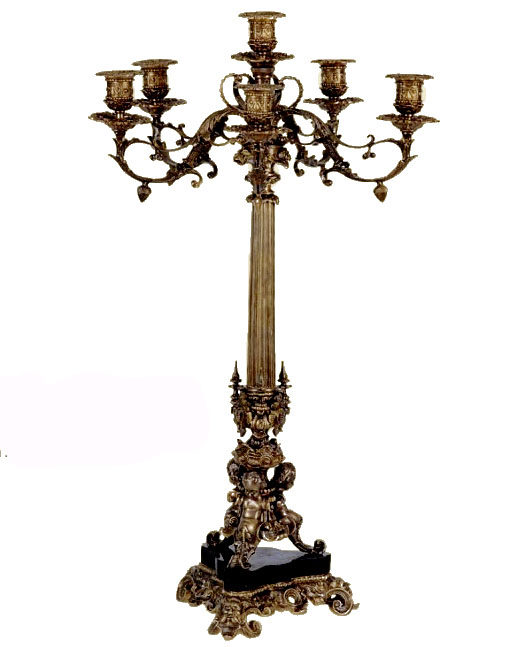 蜡烛台 欧式纯铜 复古做旧 老式仿古董 壁炉条案摆件 电影道具