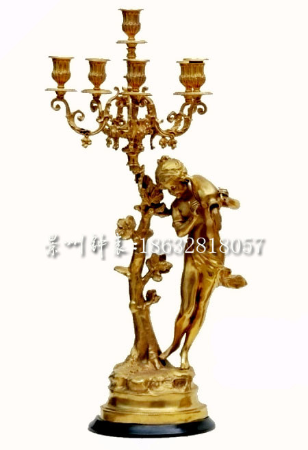 蜡台 欧式纯铜 仿古烛台 老式仿古灯台 壁炉条案摆件样板间蜡烛台