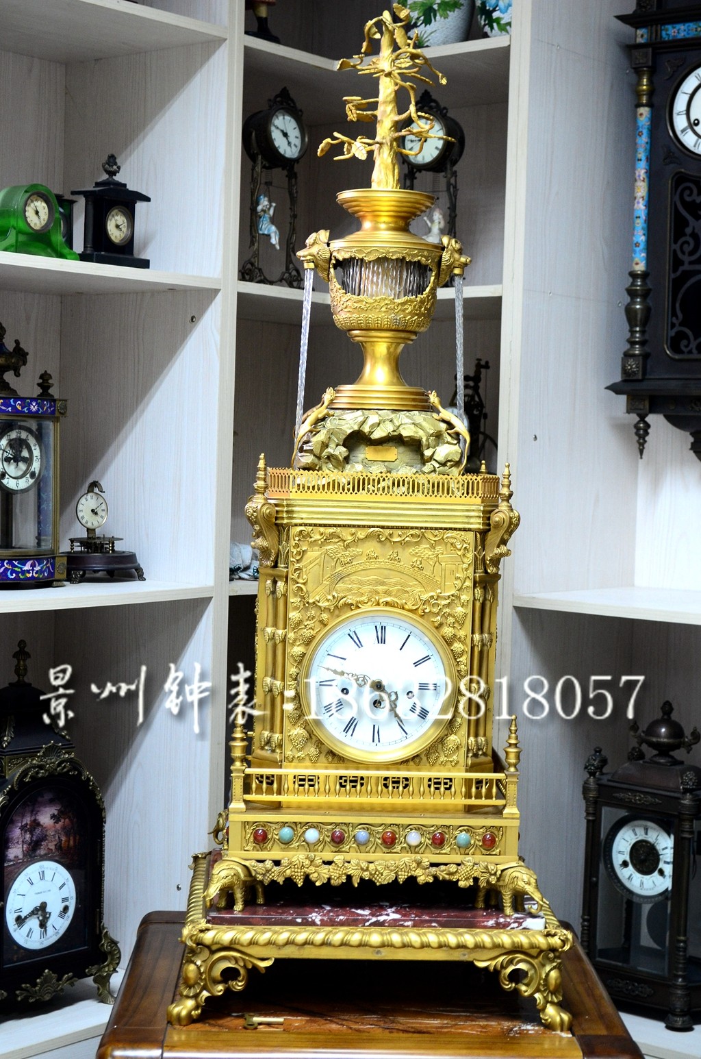 景州钟表 纯铜机械座钟 法国钟 西洋古玩钟 仿古工艺 酒店落地钟