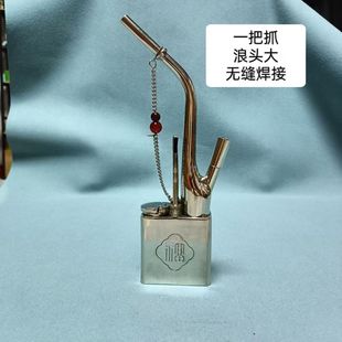 甘肃兰州太字一口香白铜复古一把抓水烟袋水烟瓶水烟袋锅仿古烟斗