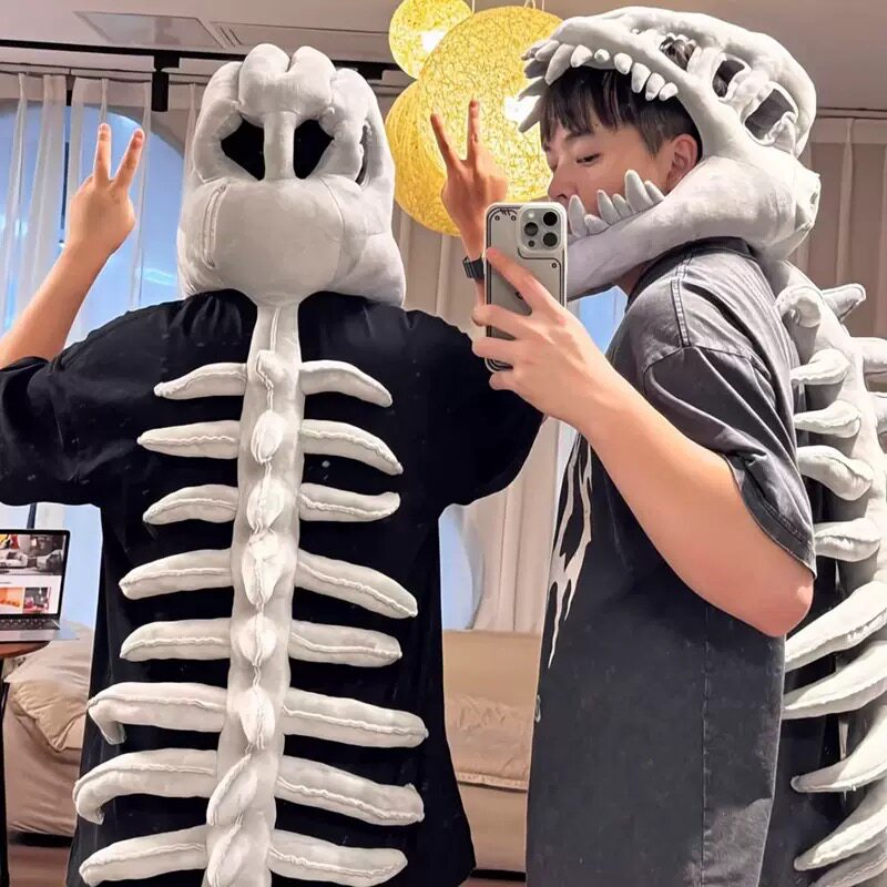 呆萌恐龙骨架毛绒玩具