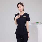 套装 高端美容院美容师工装 女夏季 职业气质养身馆技师工装 薄款 短袖