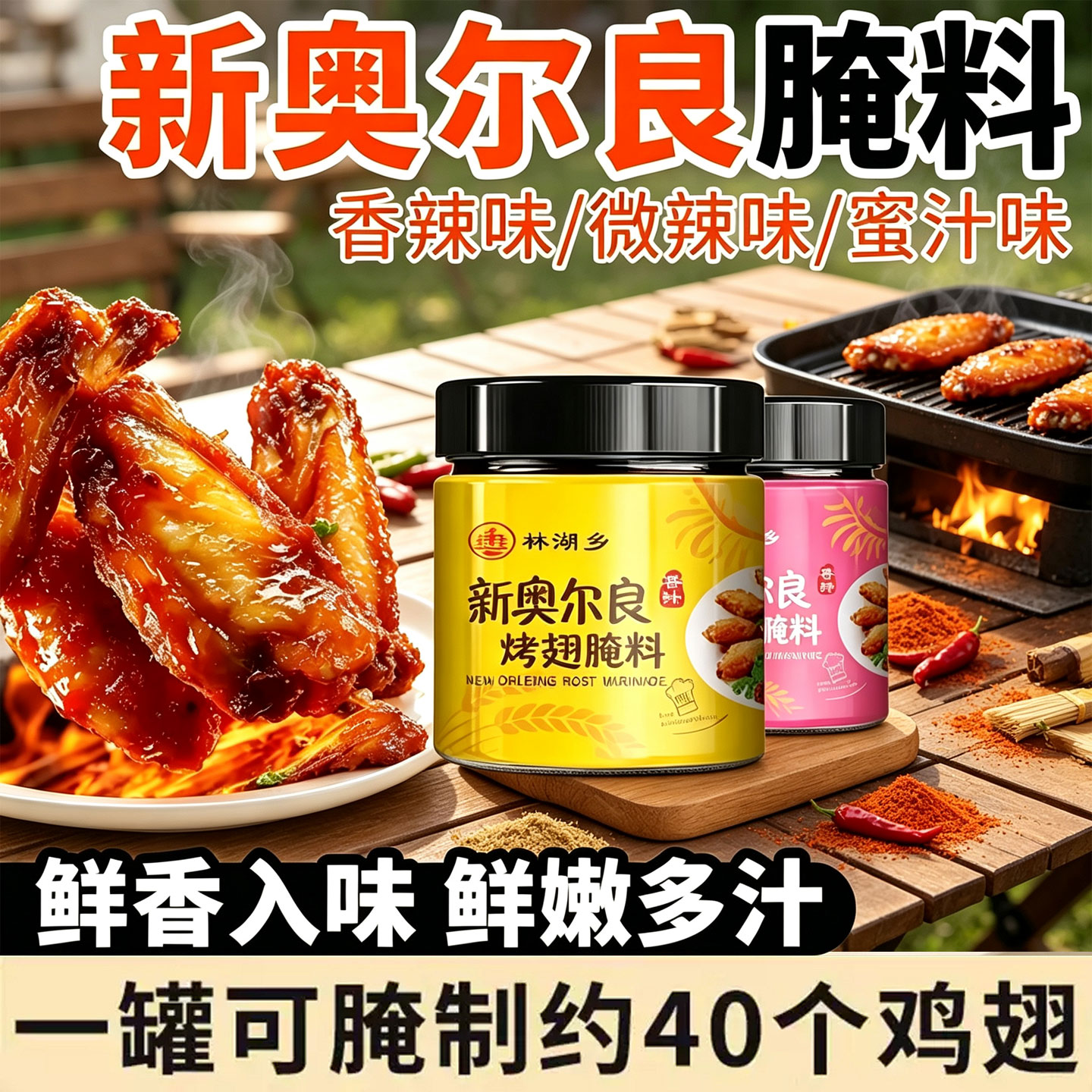 新奥尔良腌制料烤鸡翅腌料儿童家用蜜汁鸡腿烤肉烧烤调料粉商用料