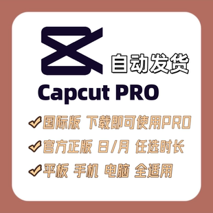 Capcut Pro国际版高级电脑平板手机通用独享自动发货
