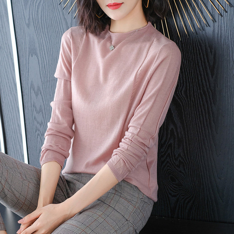 超细羊毛针织打底衫秋装2025年新款女装洋气内搭上衣薄款毛衣春秋