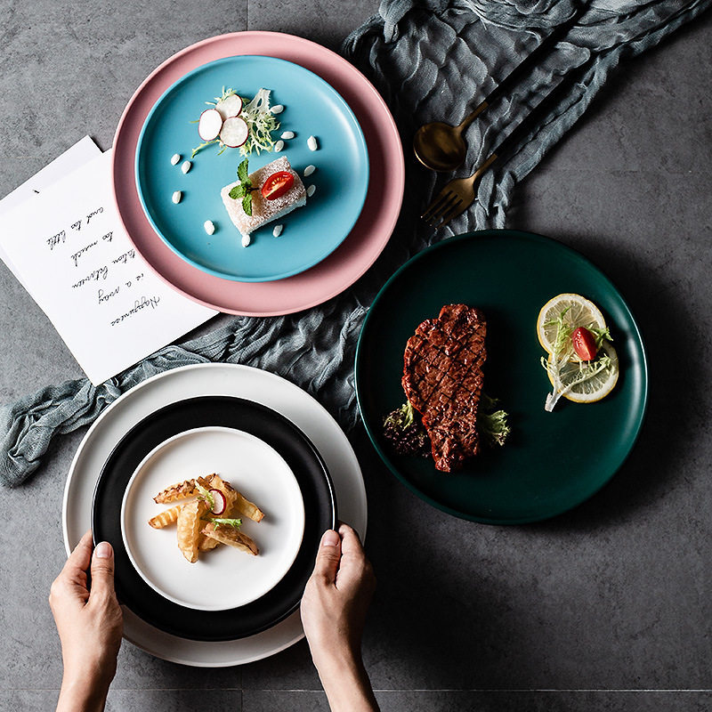 ins网红创意美食餐具蛋糕托盘西餐盘拍照道具摄影背景莫兰迪色