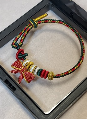 【圣诞新年蝴蝶结】圣诞礼物纯手工编织手绳蝴蝶结送女友闺蜜礼物