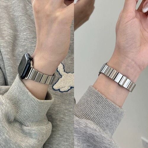 小蛮腰蝴蝶扣不锈钢表带适用iwatch10手表带applewatch87高级感S9