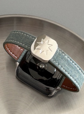 星芒金属磁吸s10牛仔细款iwatch表带se适用Applewatch苹果789手表