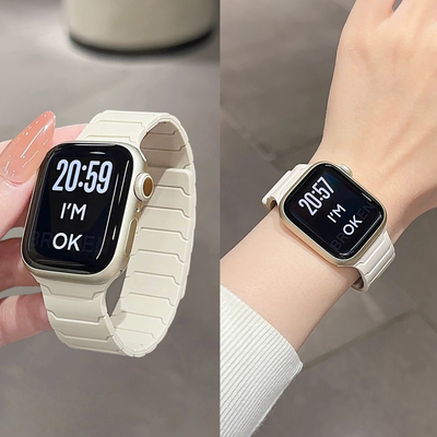 铠甲硅胶适用oppowatch3/X/2/3pro/4pro手表表带磁吸运动男女夏se