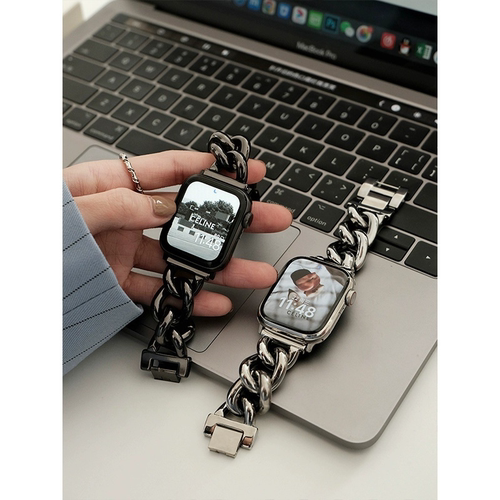 COSYACC 适用iwatch11苹果applewatch910代se金属链条气质手表带