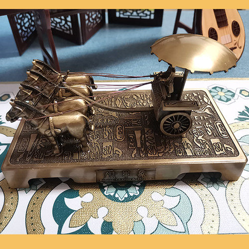 兵马俑铜车马锌合金高升车平安车