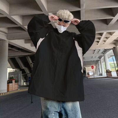 美式连帽冲锋衣外套男秋季新款户外休闲机能防晒运动上衣外套