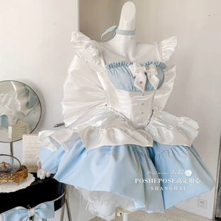 【出租】高定如心Alice爱丽丝梦想在逃公主裙迪士尼生日公主裙蓝