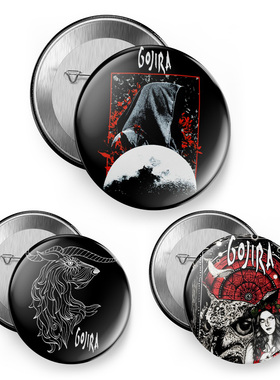 欧美摇滚gojira哥斯拉金属乐队音乐节吧唧徽章胸章别针磁贴冰箱贴