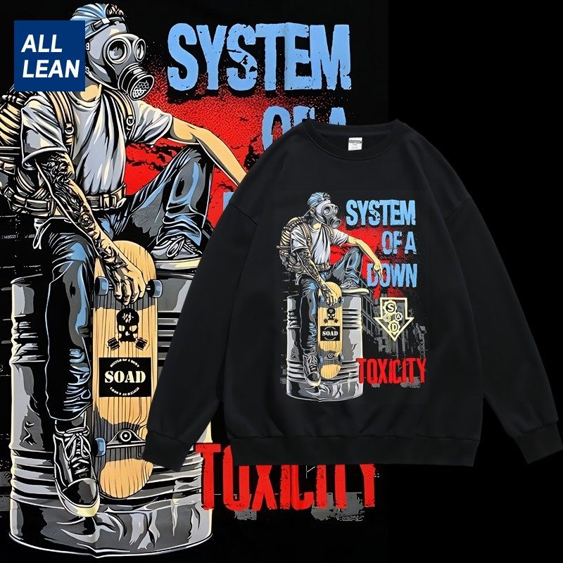 体制崩溃乐队印花卫衣男圆领