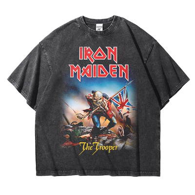 欧美潮流摇滚水洗棉五分