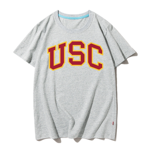 南加利福尼亚南加州ncaa美国大学名校usc周边印花纯棉短袖T恤男女