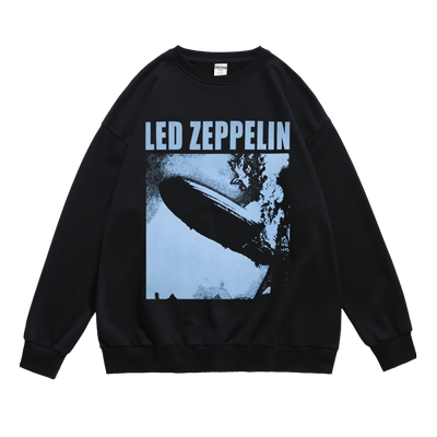 齐柏林飞艇摇滚印花卫衣男