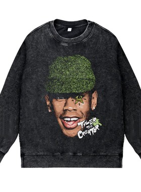 美式说唱嘻哈潮流apper水洗做旧vintage卫衣Tyler, The Creator