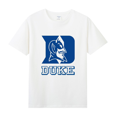 美国篮球名校duke杜克大学ncaa美式印花周边纯棉短袖男女款T恤夏