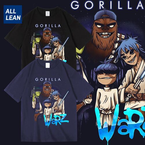Gorillaz纯棉T恤男夏季潮牌短袖