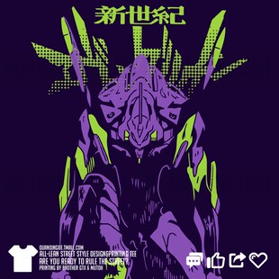 动漫卡通二次元福音战士真嗣eva01机甲印花纯棉短半袖男女T恤夏季