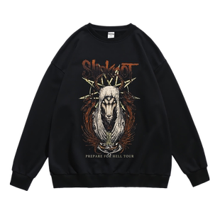 slipknot活结乐队摇滚欧美音乐节印花潮流圆领套头宽松卫衣男春秋