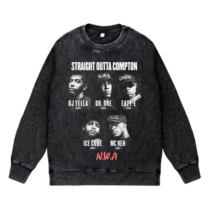 美式复古水洗印花卫衣