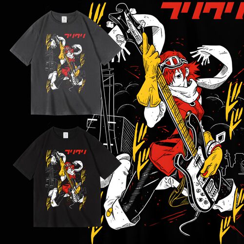 FLCL特别的她日系卡通动画印花周边T恤纯棉夏季圆领套头短袖男女