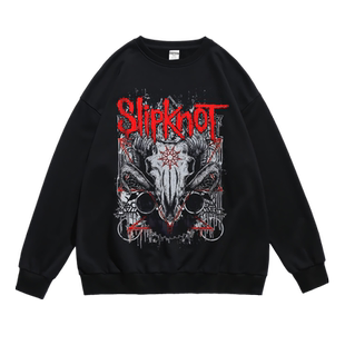 摇滚slipknot活结乐队欧美音乐节印花潮流圆领套头宽松卫衣男春秋