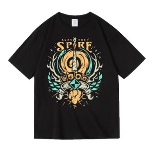 Slay the spire游戏周边杀戮尖塔印花短袖纯棉夏宽松圆领男女T恤