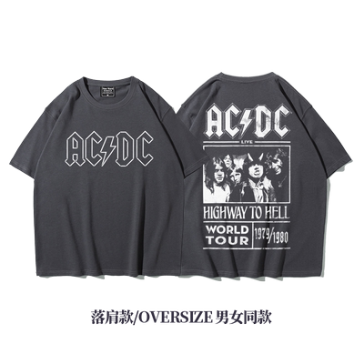 oversize落肩摇滚乐队短袖T恤